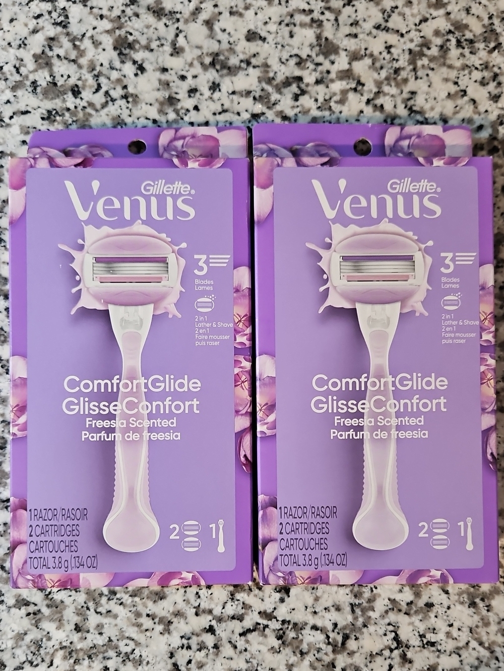 2× Venus ComfortGlide Freesia Scented Women’s Razor - Purple